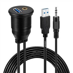 כבל קומבו USB 3.0 3.5 מ"מ AUX זכר לנקבה עמיד למים