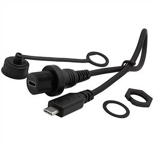 USB 3.1 Type C זכר לנקבה כבל סומק AUX לרכב