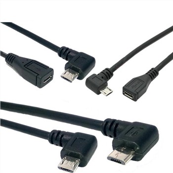 90 מעלות 5 פינים Micro USB2.0 זכר ל-USB2.0 Micro B Female כבל מאריך לטלפון סל...